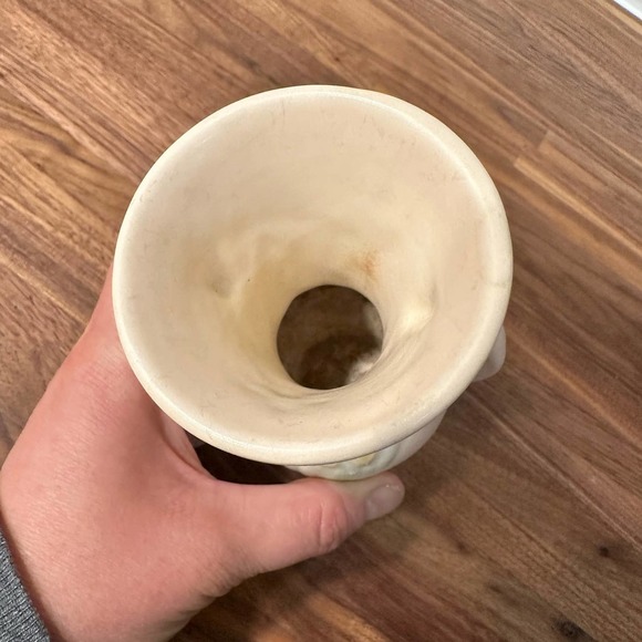 Vintage Hull Flower Vase, Orchid Motif, Double Handle, USA made, 1930s - Picture 5 of 6